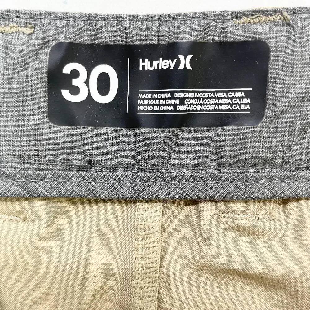 Hurley Boys 30 Phantom Walks Shorts Khaki Quick Dry Recycled Polyester CK1539